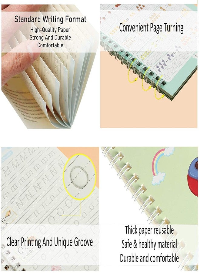 WISKA A4 Size Sank Magic Practice Copy Book for Kids Reusable Writing Exercise Book ABCD Alphabets Calligraphy Books for Beginners Practice Drawing Book for Kids - Image 3